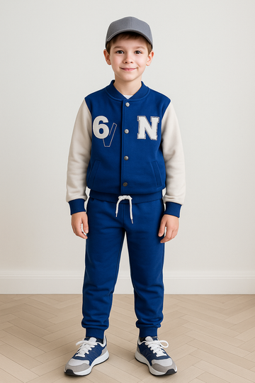 Pollito 4647-2725 navy blue boys' baseball tracksuit