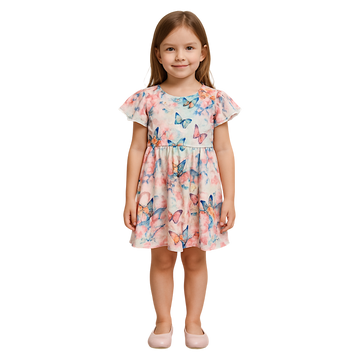 Girls' pink butterfly dress Guliwerkids 3425-30525-40