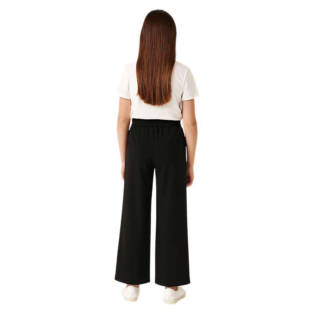 Wide Elegant Girls' Trousers Black Nando 3426-30525-14