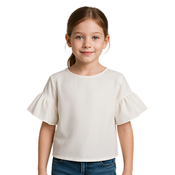Elegant white blouse for girls, cream Sugar 3428-30525-8