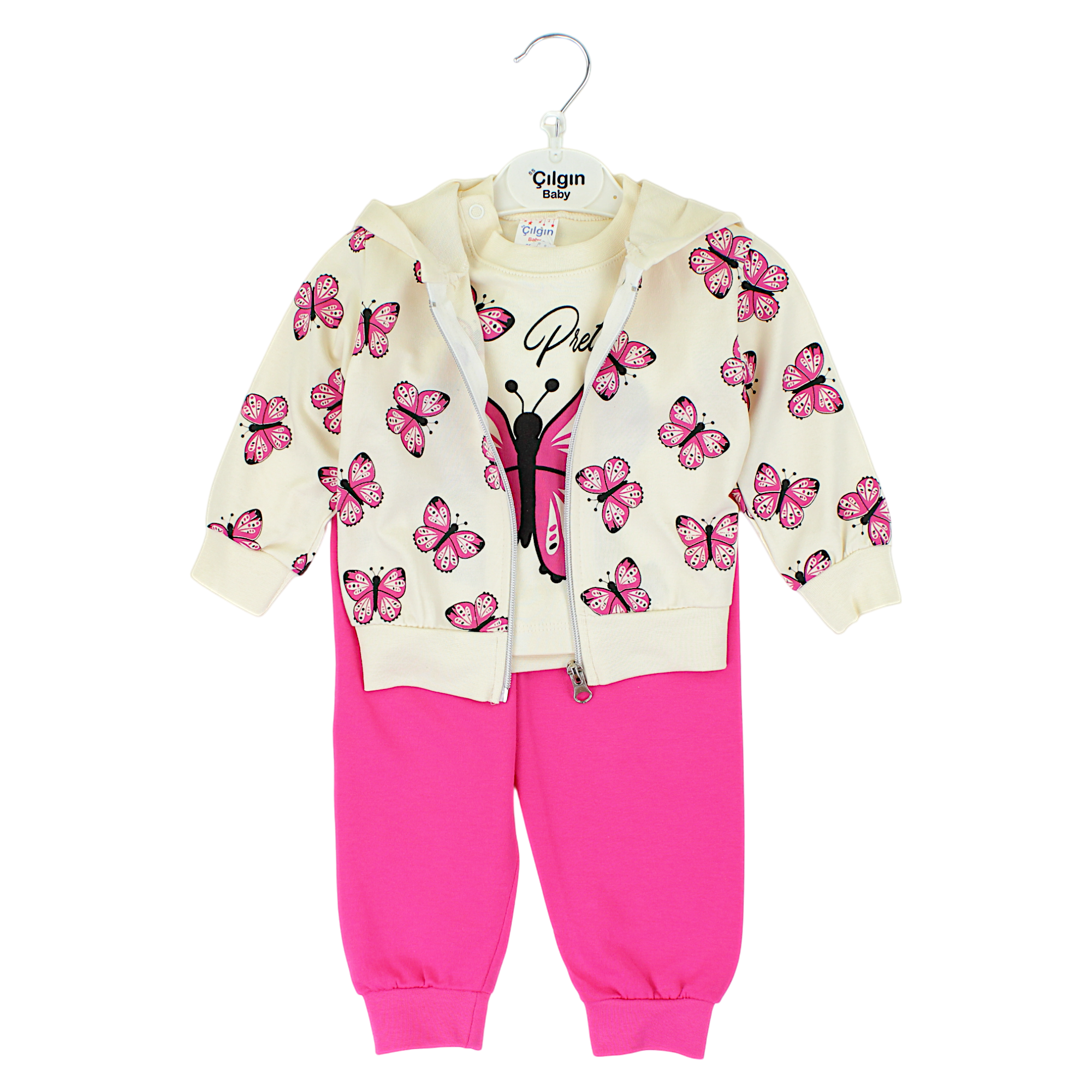 Tracksuit 3 pieces butterfly girl fuchsia Cilgin Baby 3639-27225-21