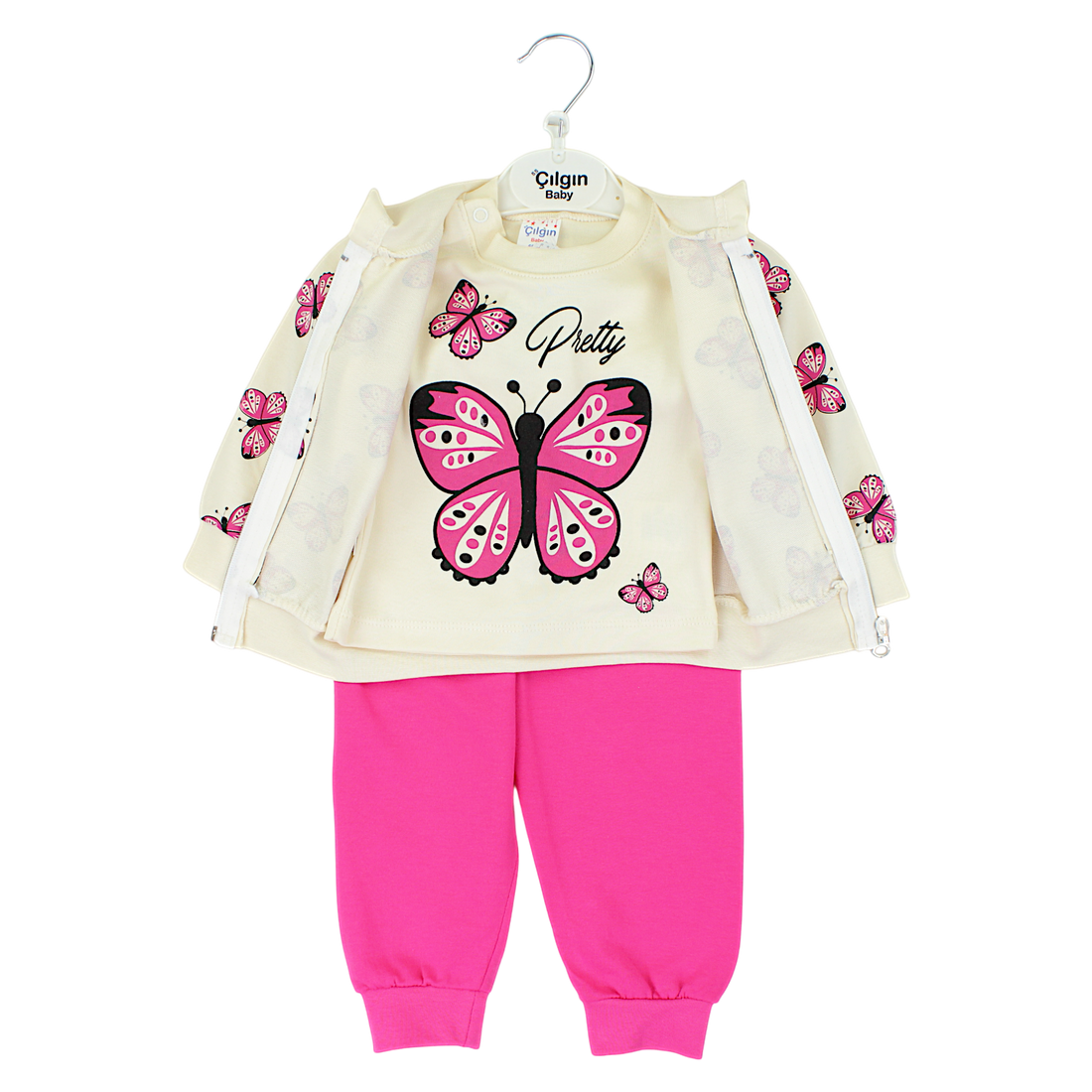 Tracksuit 3 pieces butterfly girl fuchsia Cilgin Baby 3639-27225-21