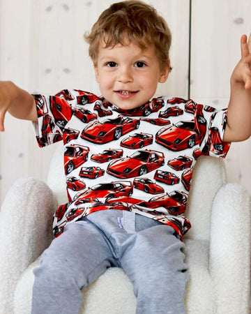 Koszulka auto chłopięca czerwony Chrisma 3852-25326