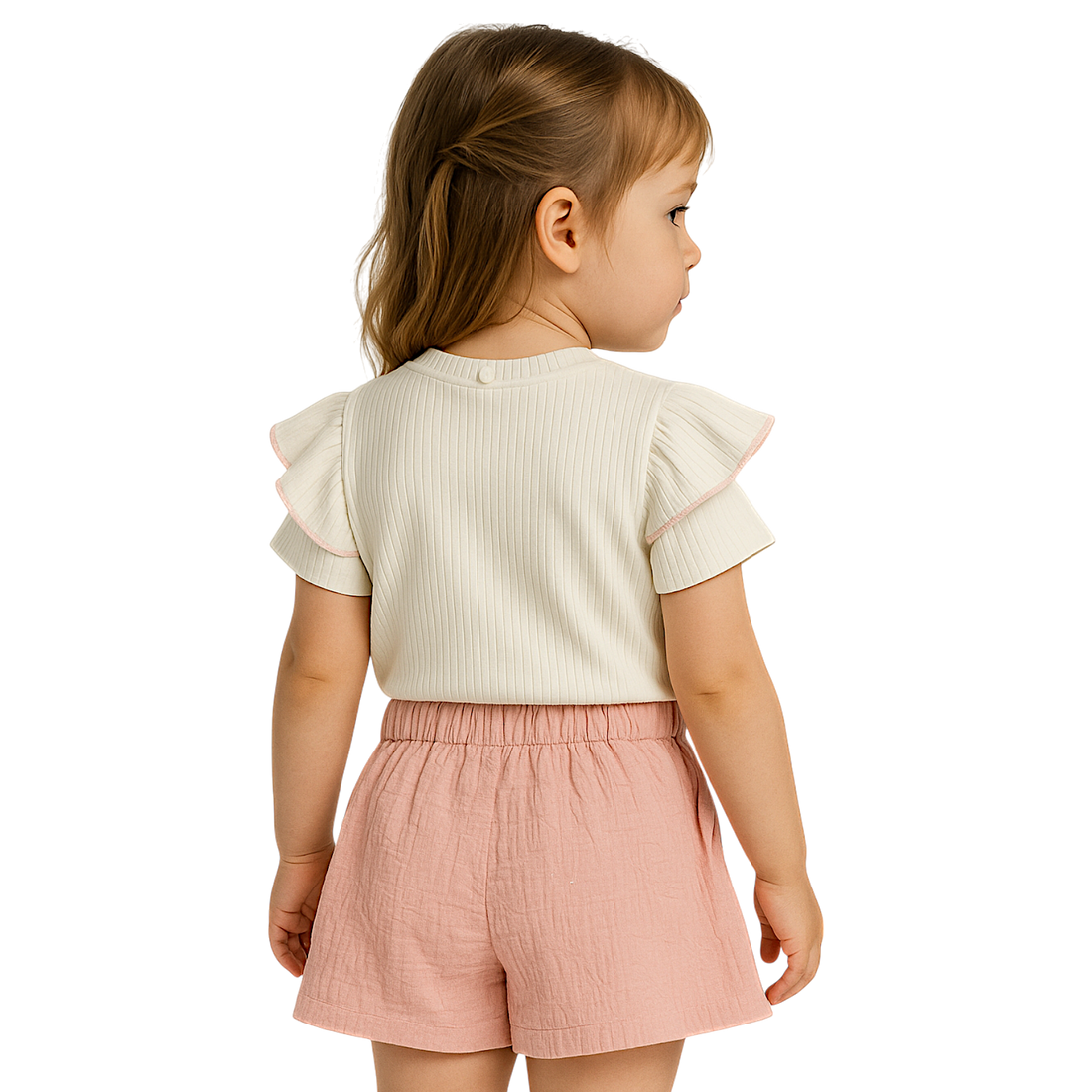 Lumia Baby 4005-30525 skirt-shorts set with blouse, powder pink for girls