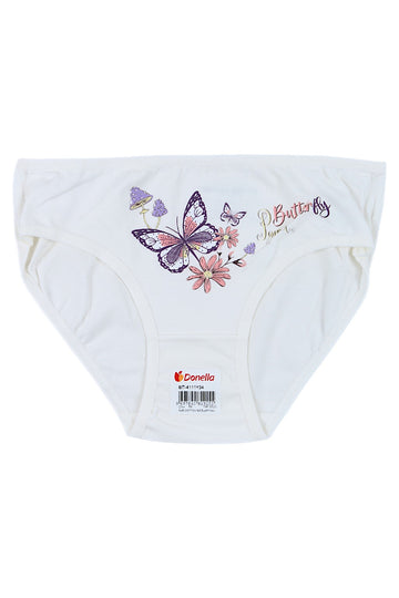 Girls' panties, cream with butterflies, Donella 4111Y34-9725-28
