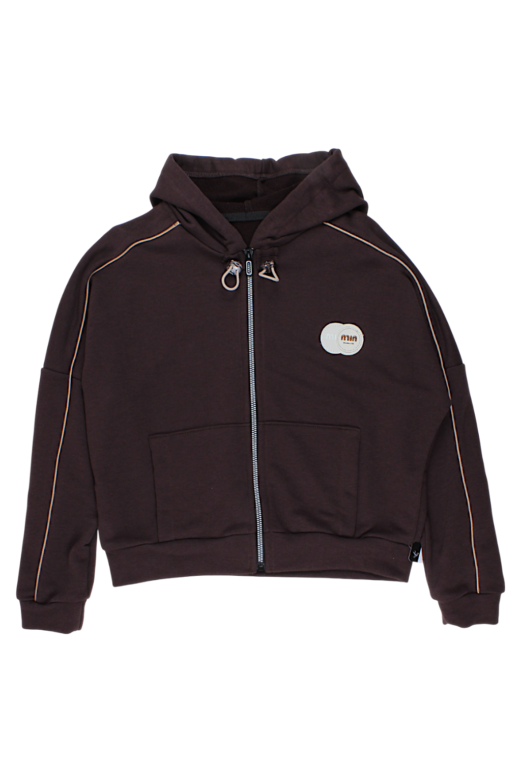 Girls' chocolate zip-up sweatshirt Tess 4115-28825