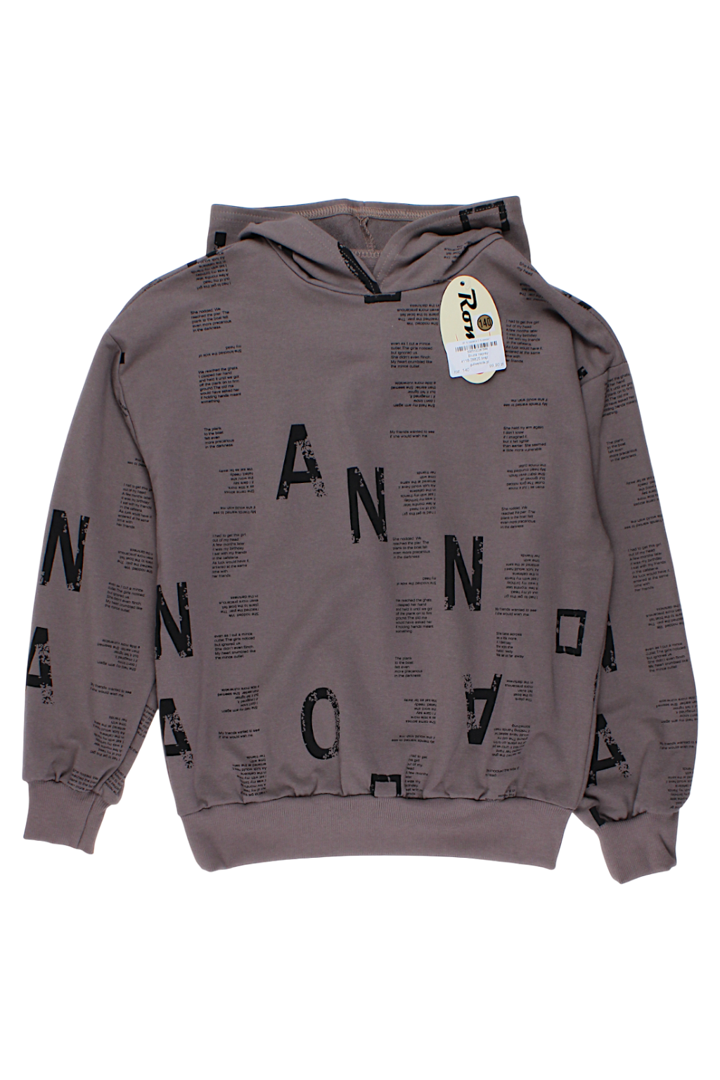Boy's sweatshirt with inscriptions, brown, Romi 4118-28825-4
