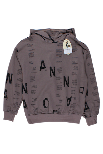 Boy's sweatshirt with inscriptions, brown, Romi 4118-28825-4