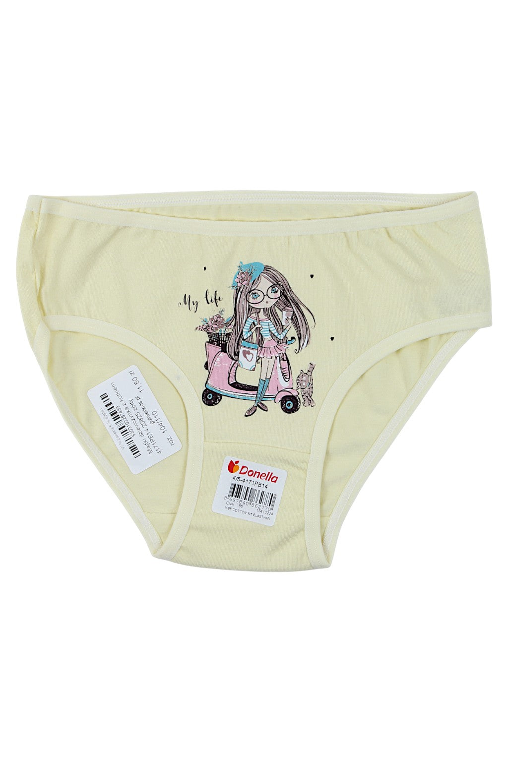Girl's panties with a kitten yellow Donella 4171PB14-20825