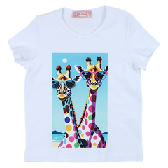 Cheerful blouse 2 giraffes girl white Your Word 4323-28425-3