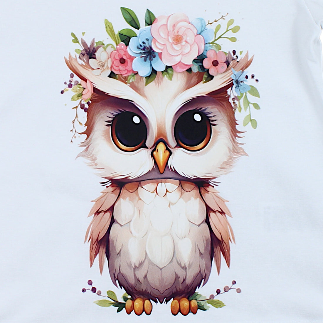Girls' owl blouse white Your Word 4323-28425-3