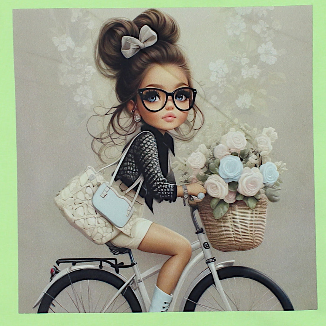 Girls' bicycle blouse lime Your Word 4323-14425