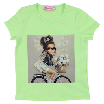 Girls' bicycle blouse lime Your Word 4323-14425