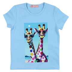 Cheerful blouse 2 giraffes girl blue Your Word 4323-28425