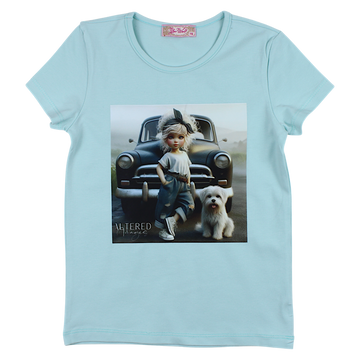 Girls' blouse mint Your Word 4327-2425