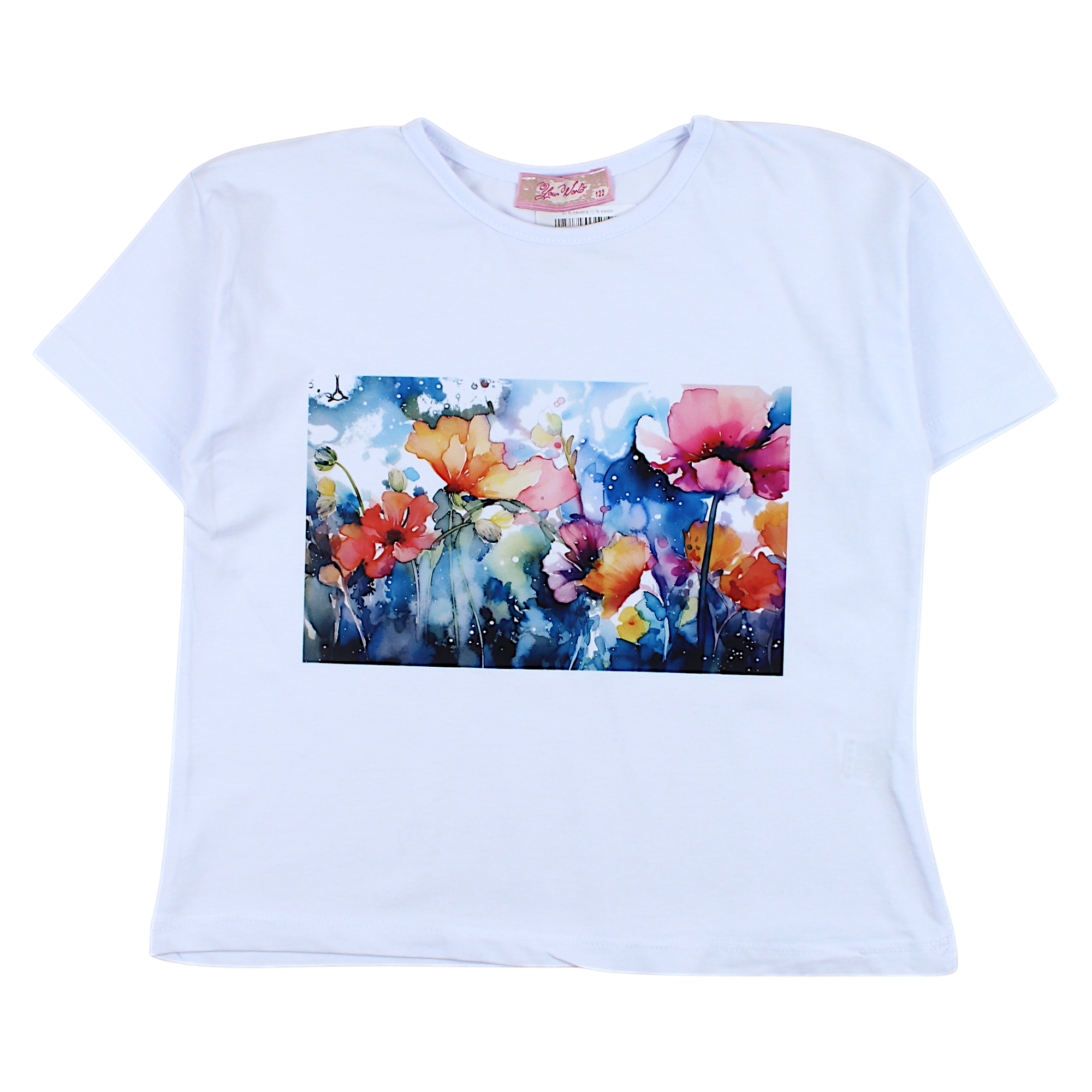 Girls' white flower blouse Your Word 4328-2425-3