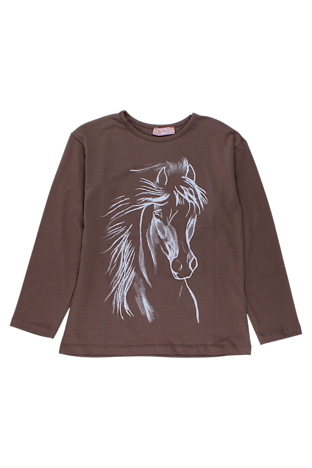 Girls' cotton blouse chocolate Your Word 434-161024-12925