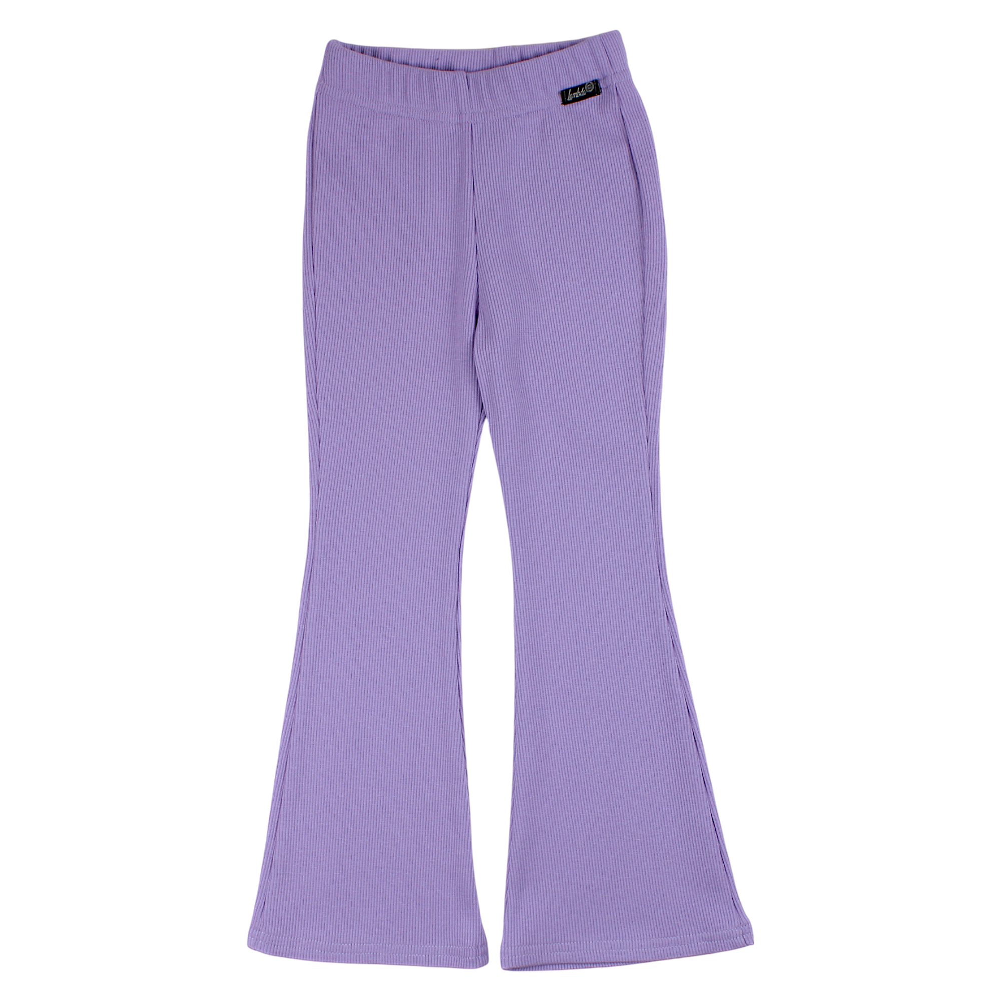 Girls' flared trousers with stripes, lilac, Lambda 4350-6525-29