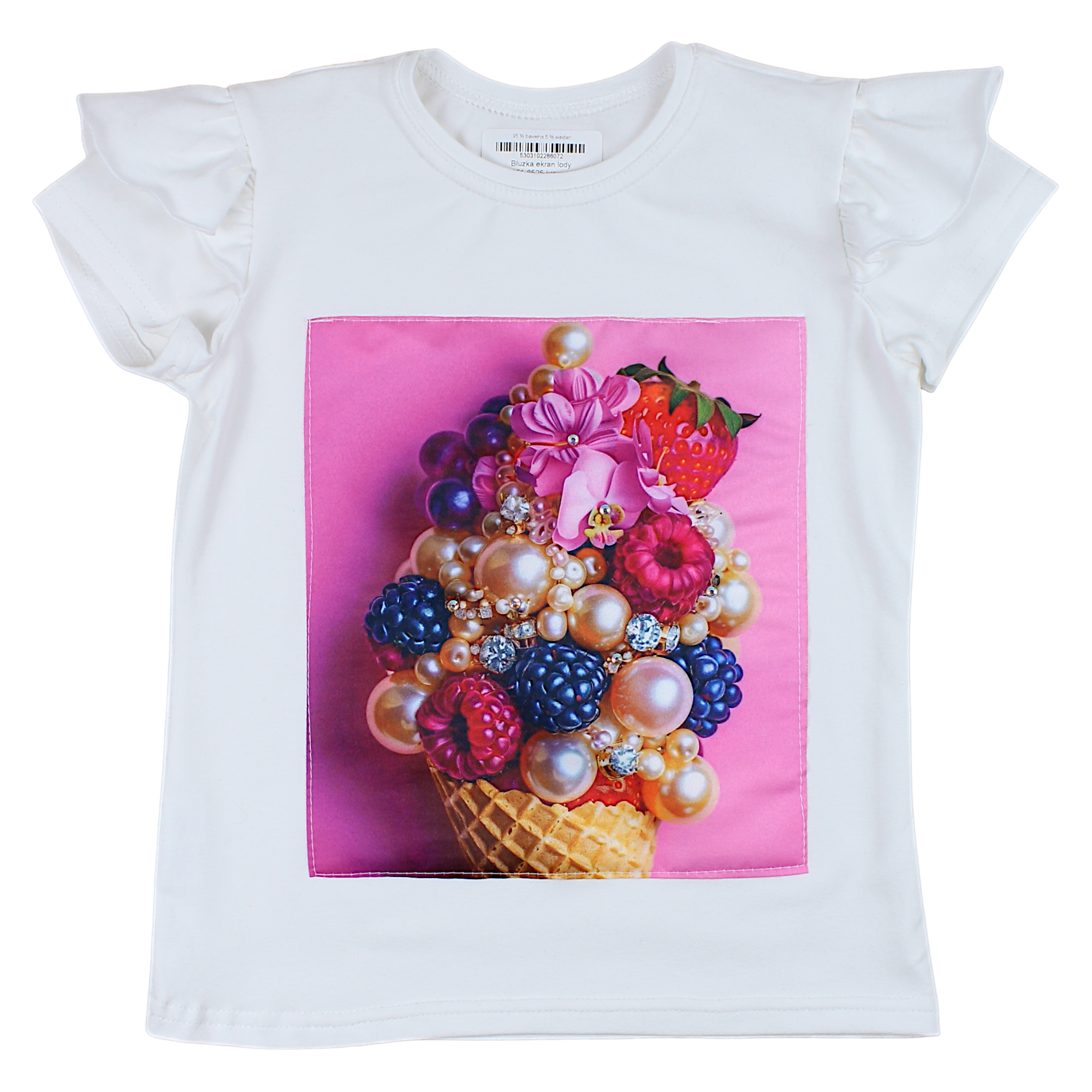 Blouse screen ice cream girl cream Guliwerkids 4351-6525-28