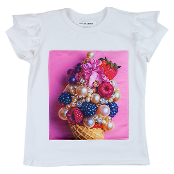 Blouse screen ice cream girl cream Guliwerkids 4351-6525-28
