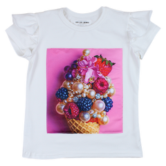 Blouse screen ice cream girl cream Guliwerkids 4351-6525-28