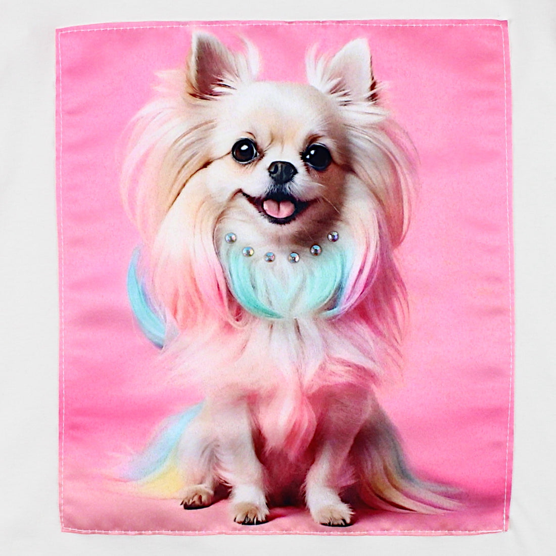 Cream blouse for girls with a dog and zircons Guliwerkids 4351-2425-28