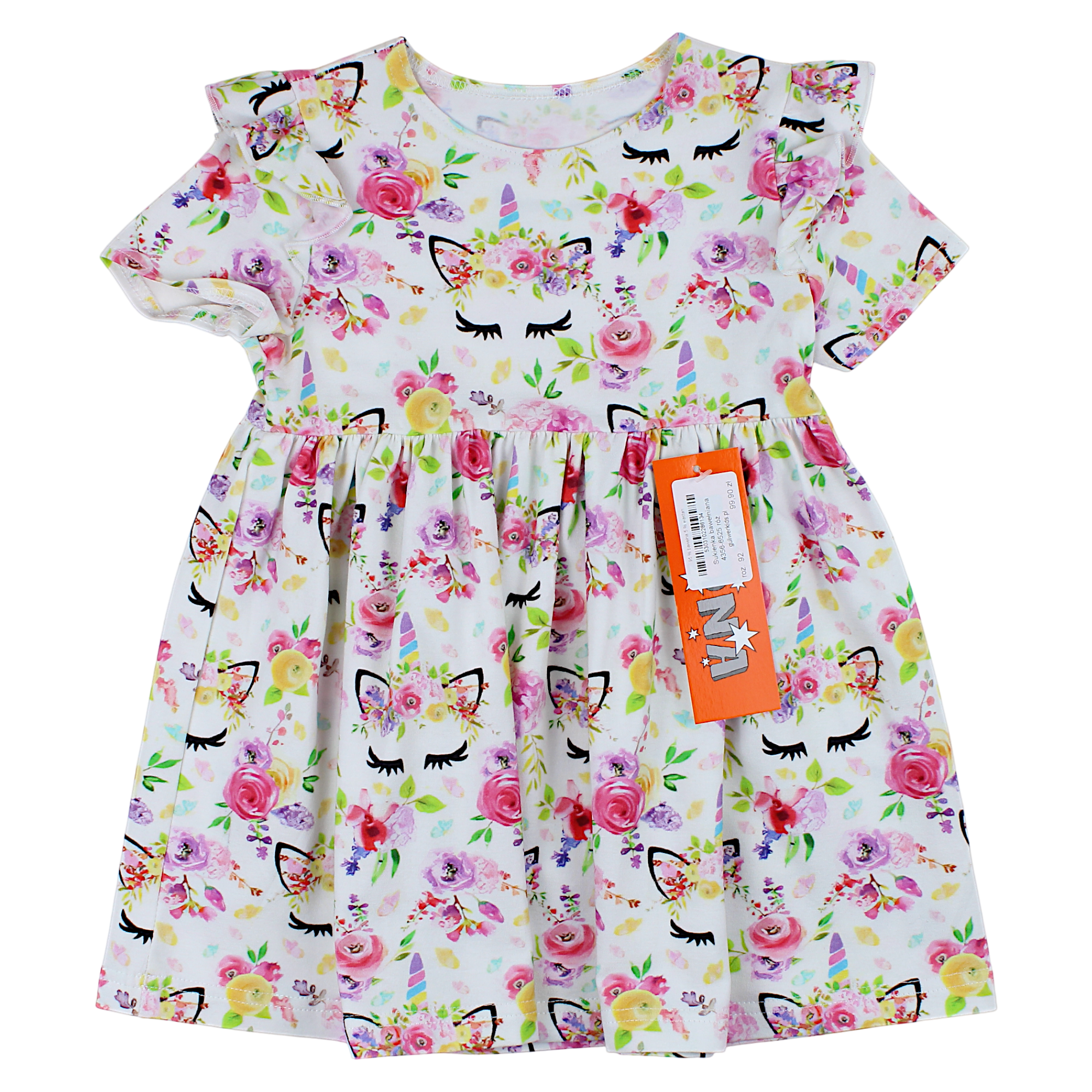 Mona pink cotton dress for girls 4356-6525-40