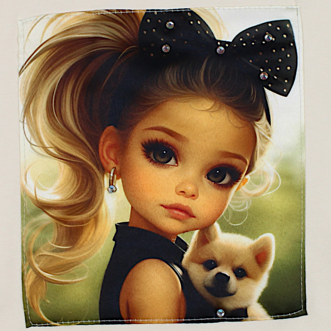 Girl's screen blouse cream Guliwerkids 4357-2425-28