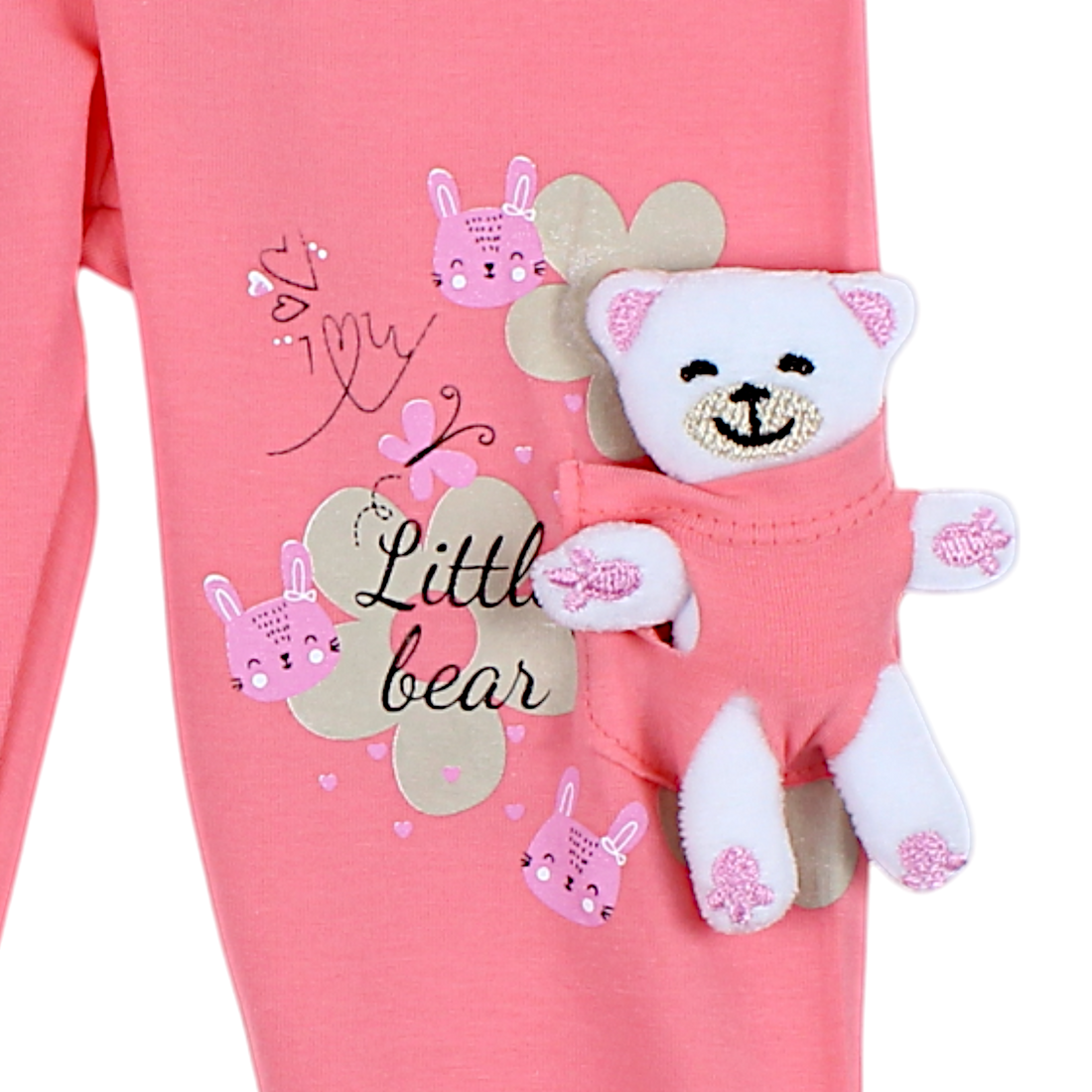 Girls' leggings with mascot coral Timi 44171-14425-27