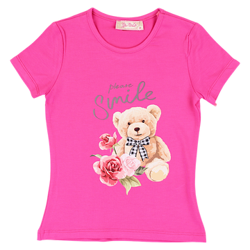 Teddy bear blouse for girls fuchsia Your Word 4635-5325-21