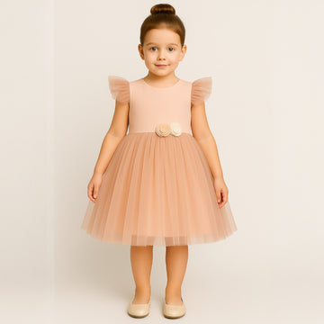 Girls' tulle dress, powder pink, Guliwerkids 4901-15425