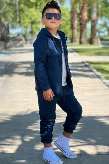 Elegant and sporty boy's navy blue set Surprise 5001-251125