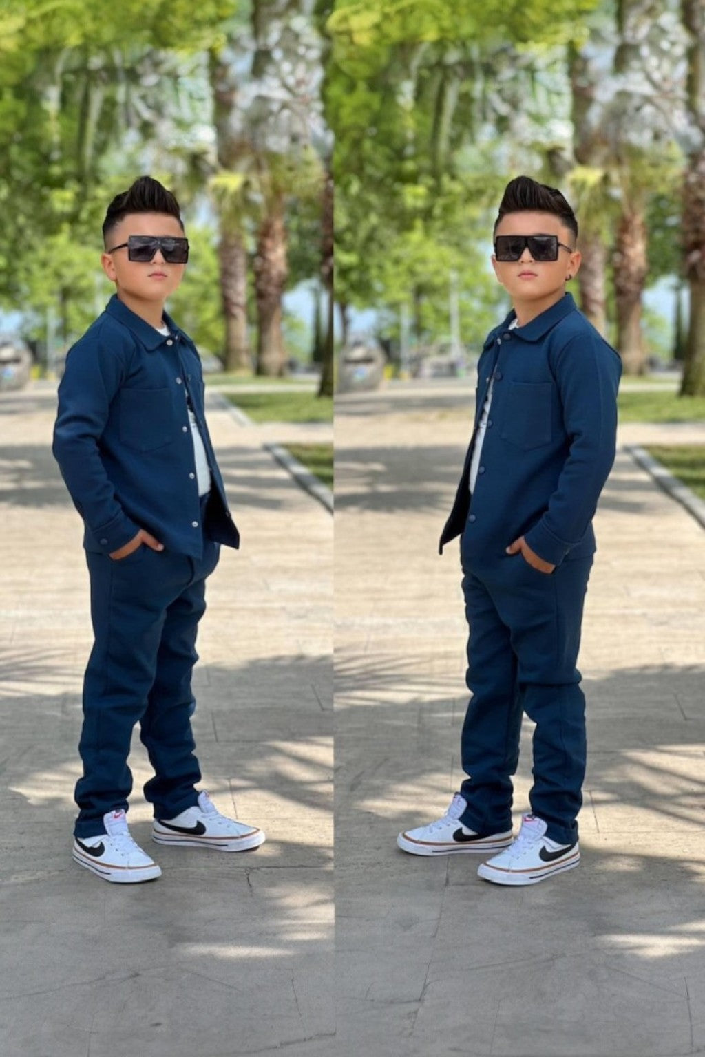 Elegant navy blue tricot set for boys Surprise 5004-19825