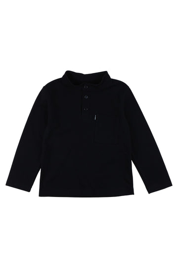 Boy's black stand-up collar T-shirt Mimi 5062-51125