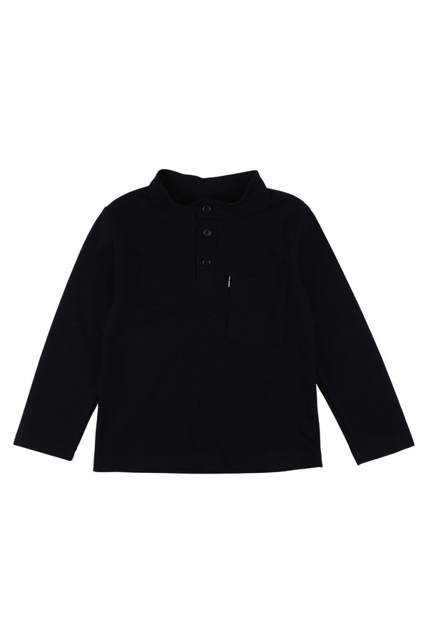 Boy's black stand-up collar T-shirt Mimi 5062-51125