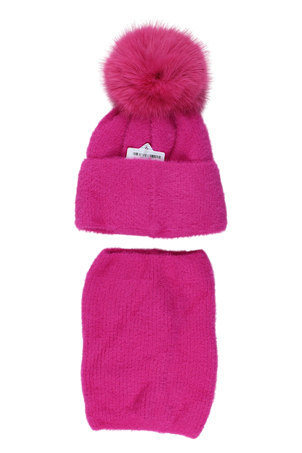 Girls' hat and scarf set, fuchsia Ambra 5063-51125-21