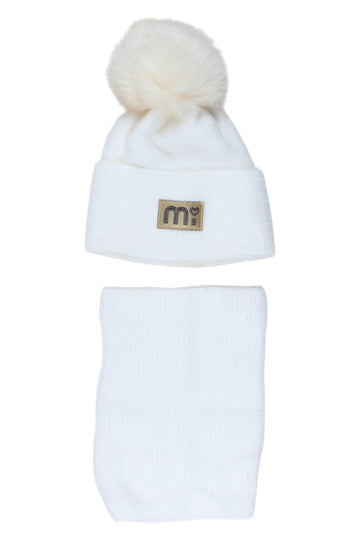 Girl's hat and scarf set, cream Ambra 5063-51125-28