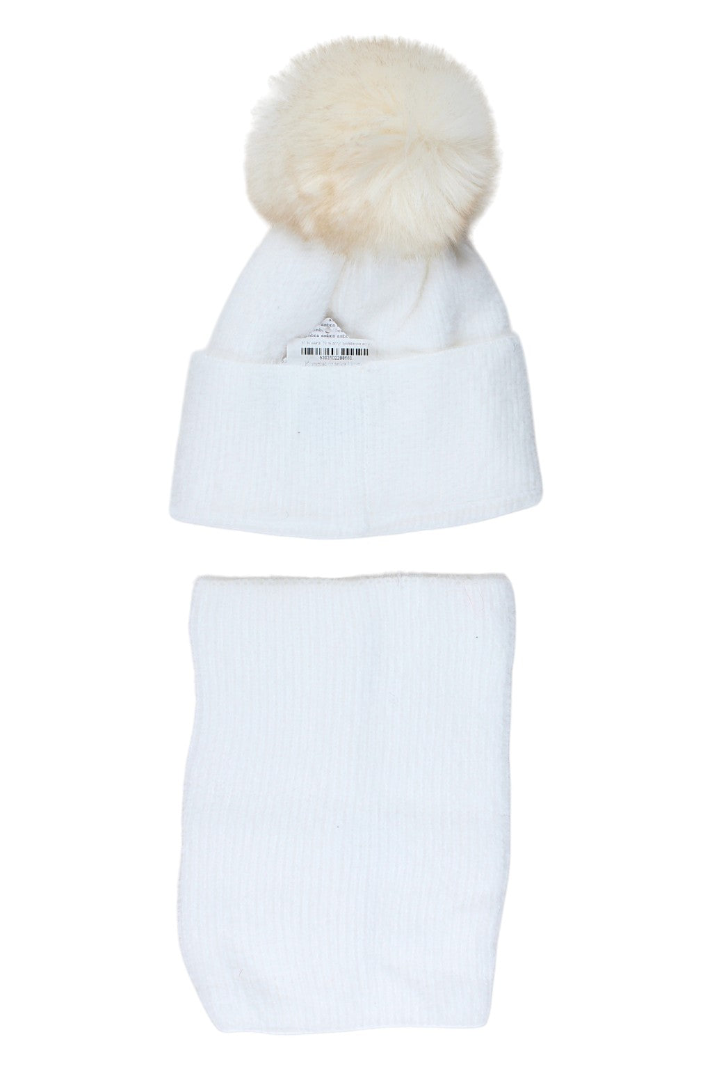Girl's hat and scarf set, cream Ambra 5063-51125-28