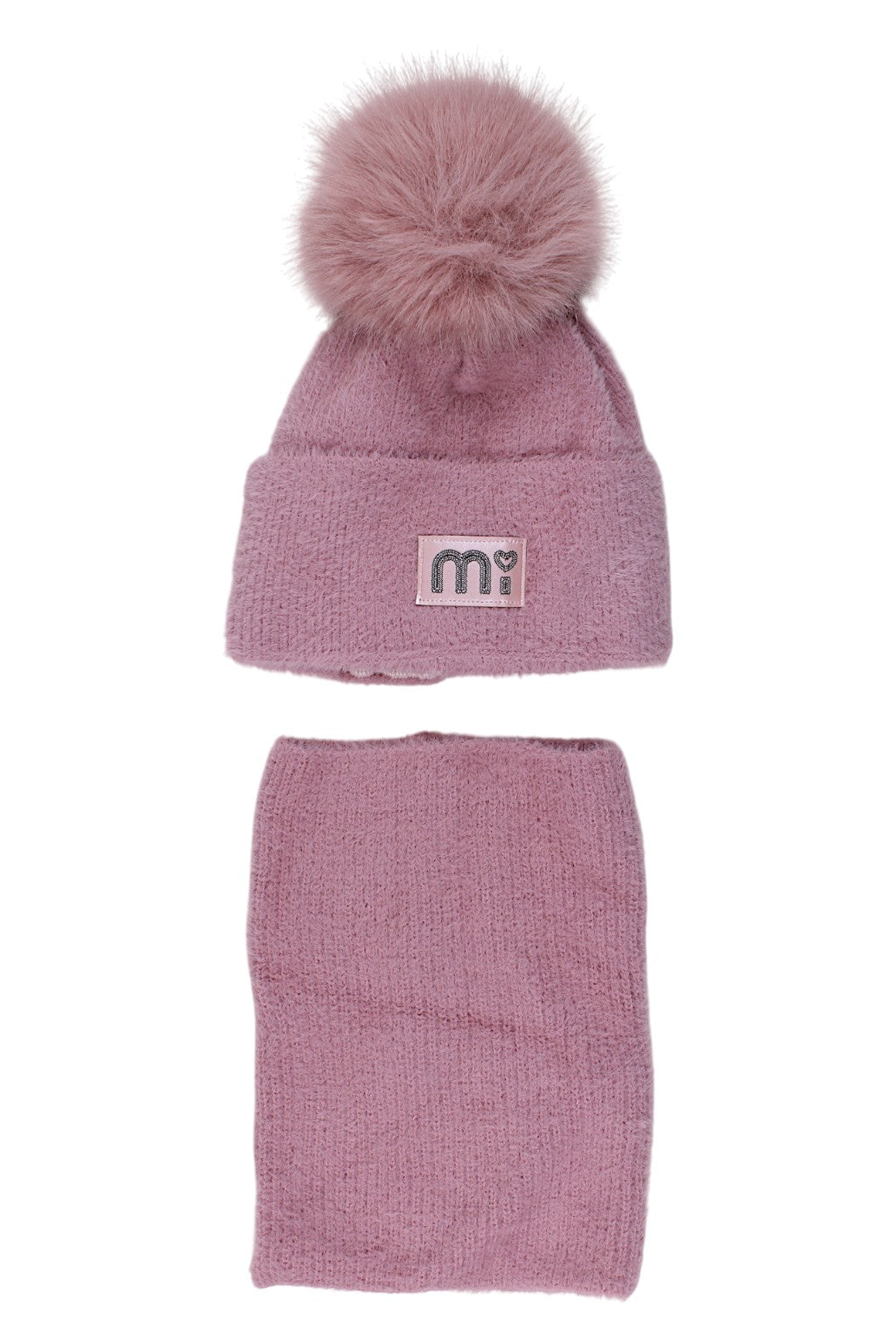 Girls' hat and scarf set, heather Ambra 5063-51125