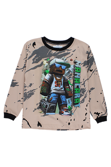 Boy's blouse pattern beige Guliwerkids 5211-16925-1