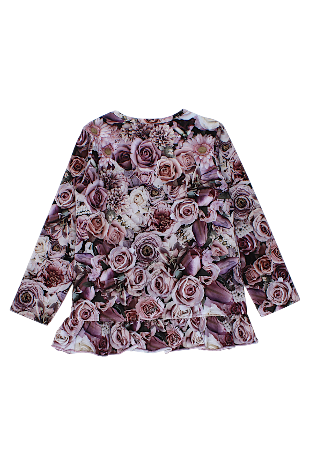 Girls' tunic with roses, heather, Aipi 5212-16925
