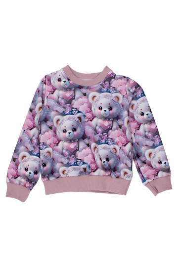 Teddy Bear sweatshirt, digital print, powder pink, for girls, Guliwerkids 5213-16925