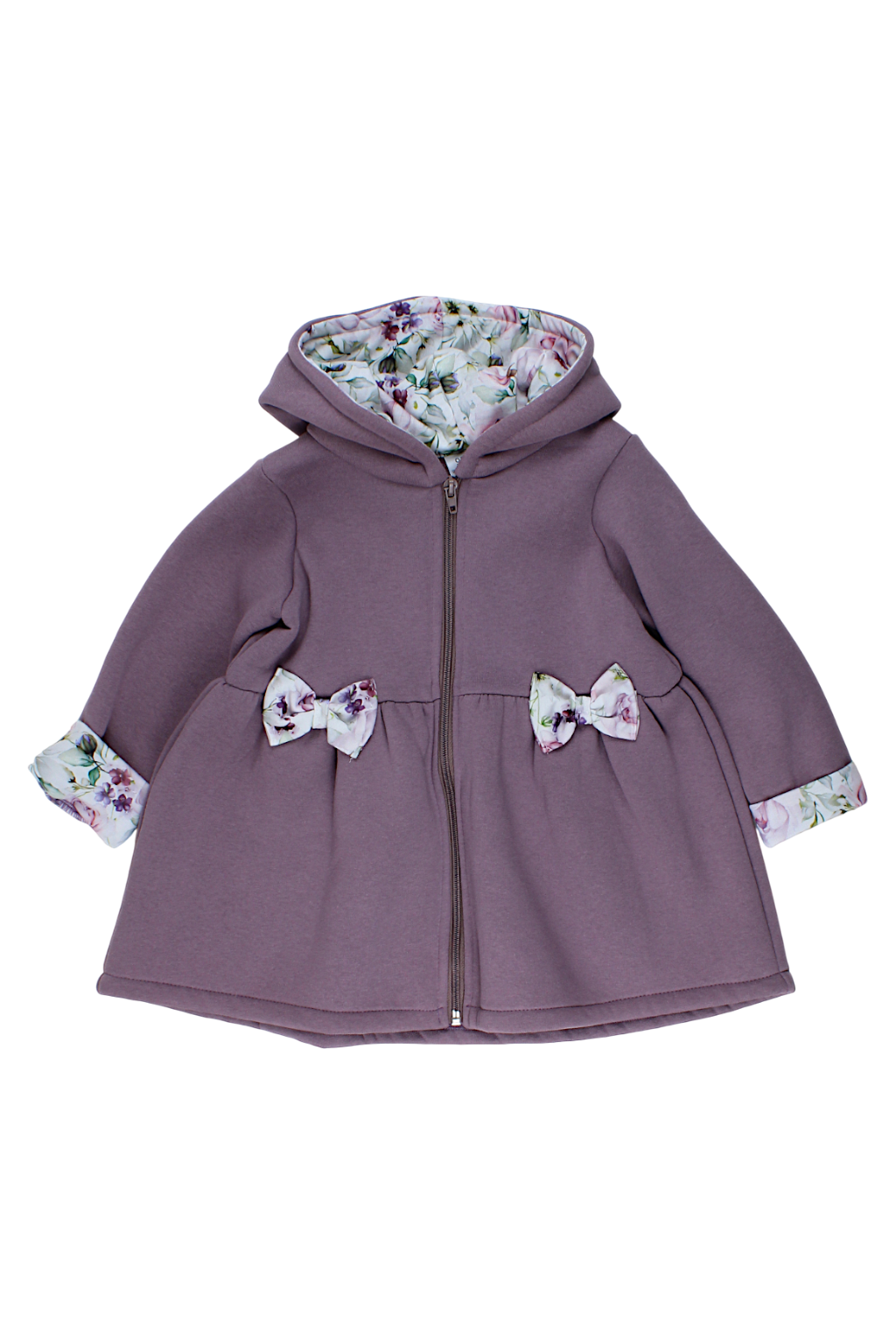 Girls' insulated sweatshirt-coat, heather Guliwerkids 5215-16925