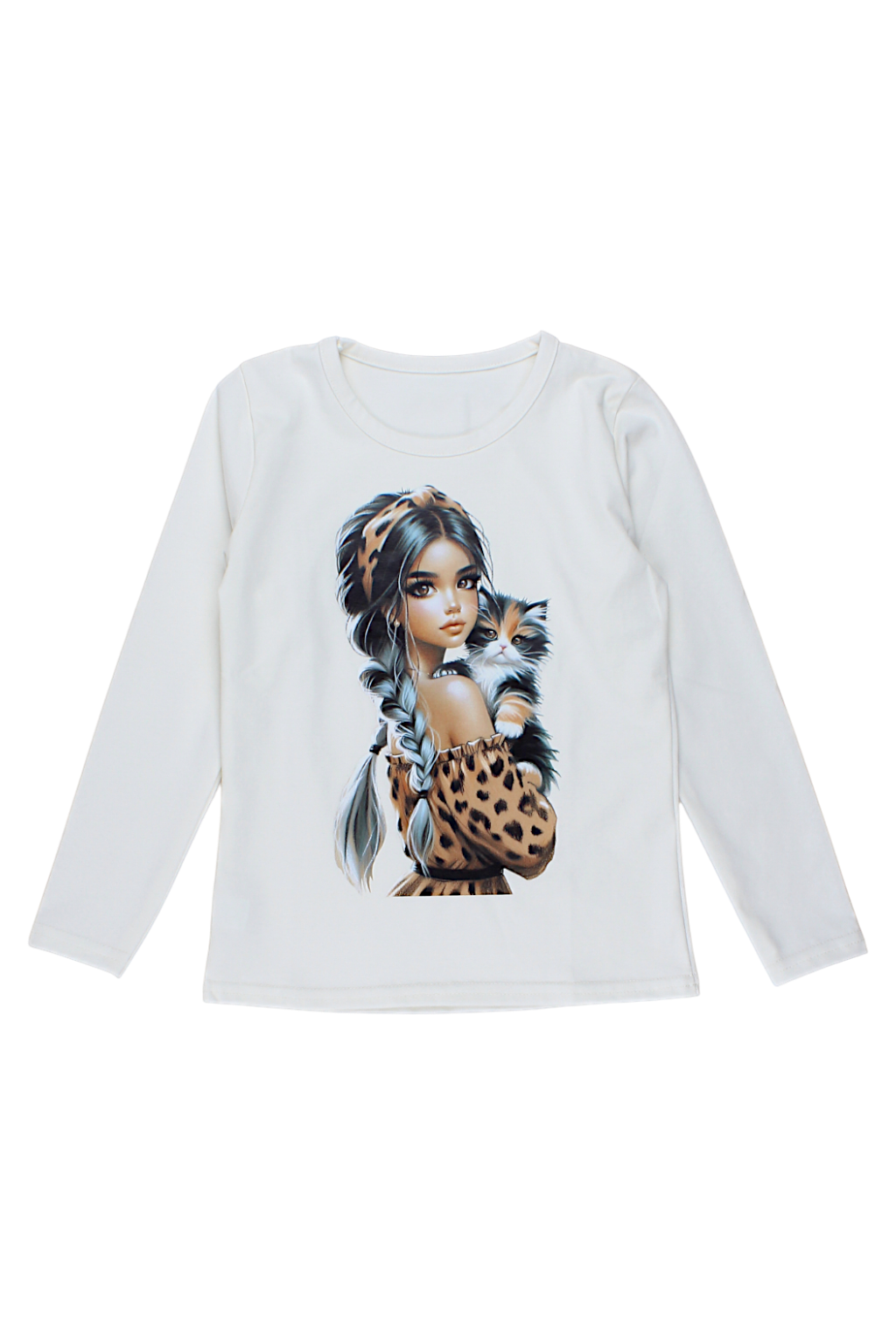 Girls' cream leopard blouse Guliwerkids 5219-16925-28