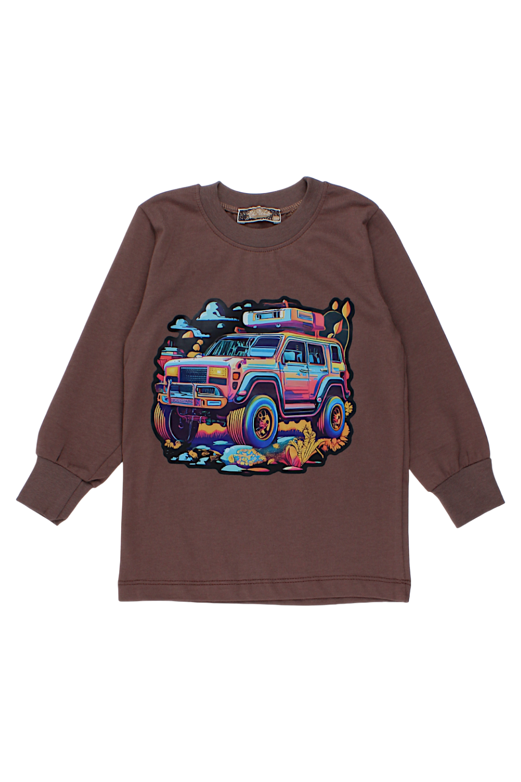 Boy's chocolate car jeep blouse Your Word 5410-20825