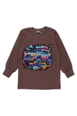 Boy's chocolate car jeep blouse Your Word 5410-20825
