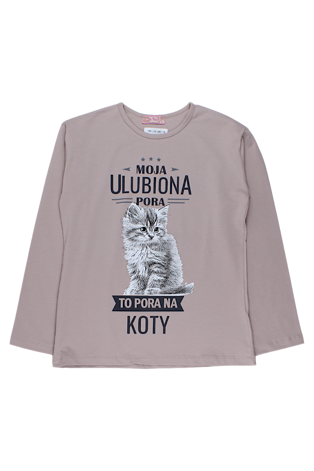 Cat Time blouse for girls, beige Your Word 5411-20825-1