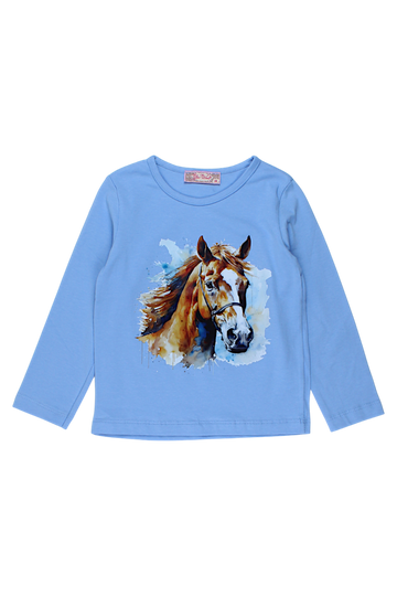 Girls' blue cotton blouse Your Word 5462-12925