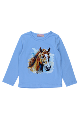 Girls' blue cotton blouse Your Word 5462-12925