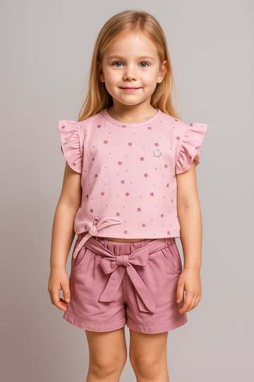 Set with shorts for girls, pink Deco 56-174-12625